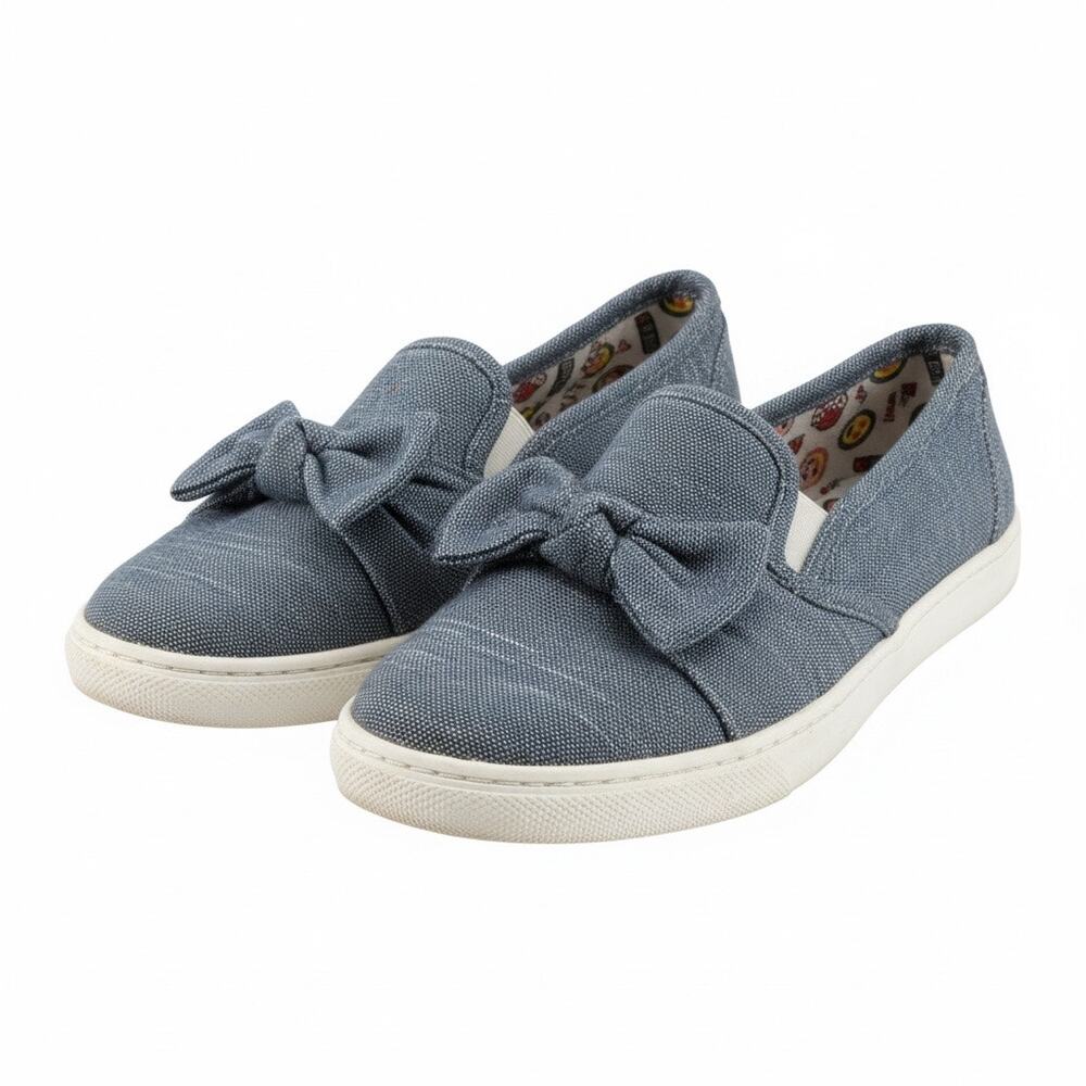Rampage Girls Denim Bow Slip On Sneakers Size 11